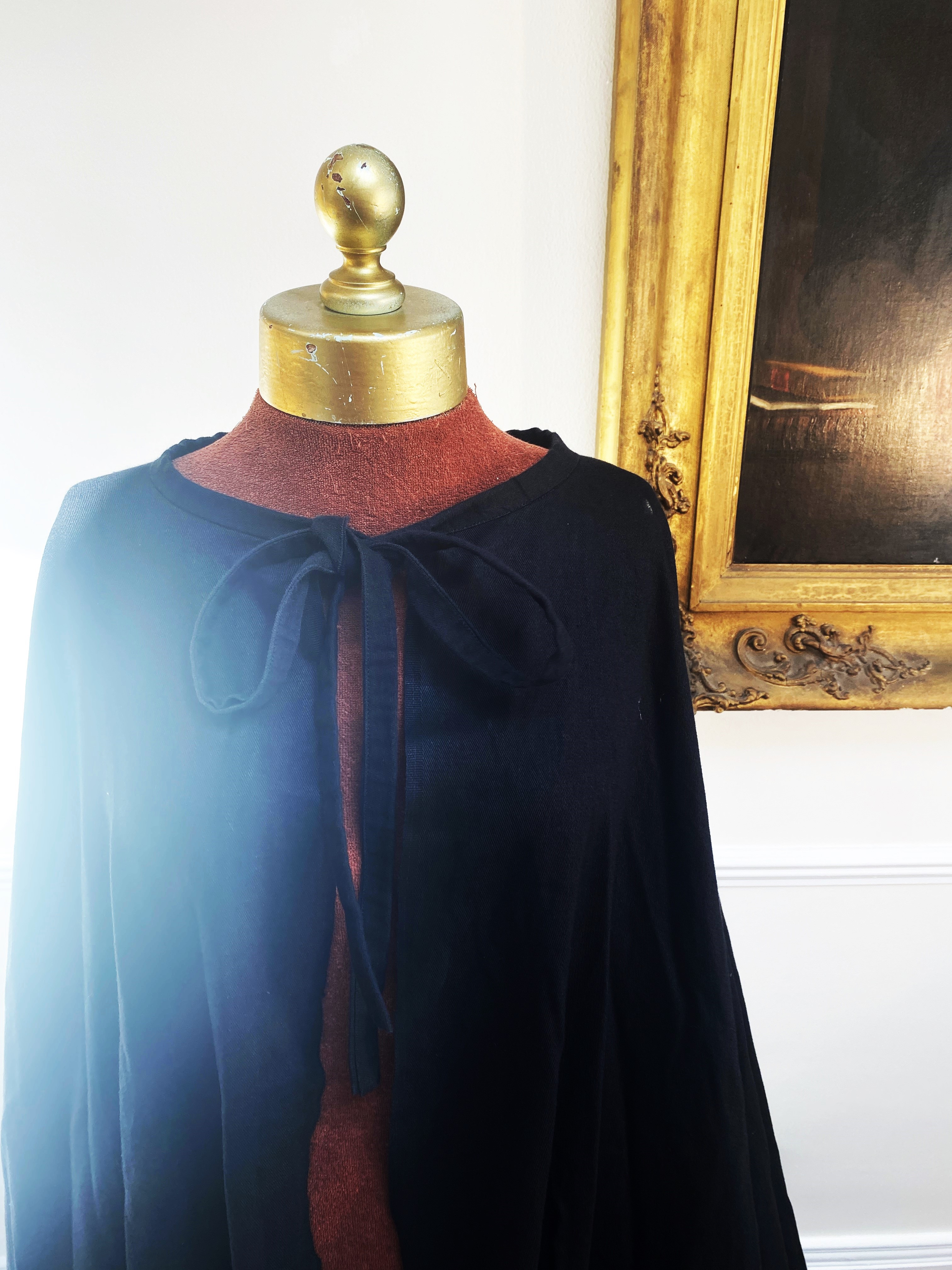 A men’s black heavy cotton cloak – with label Royal Opera House ‘Tannhauser’ – pilgrim character